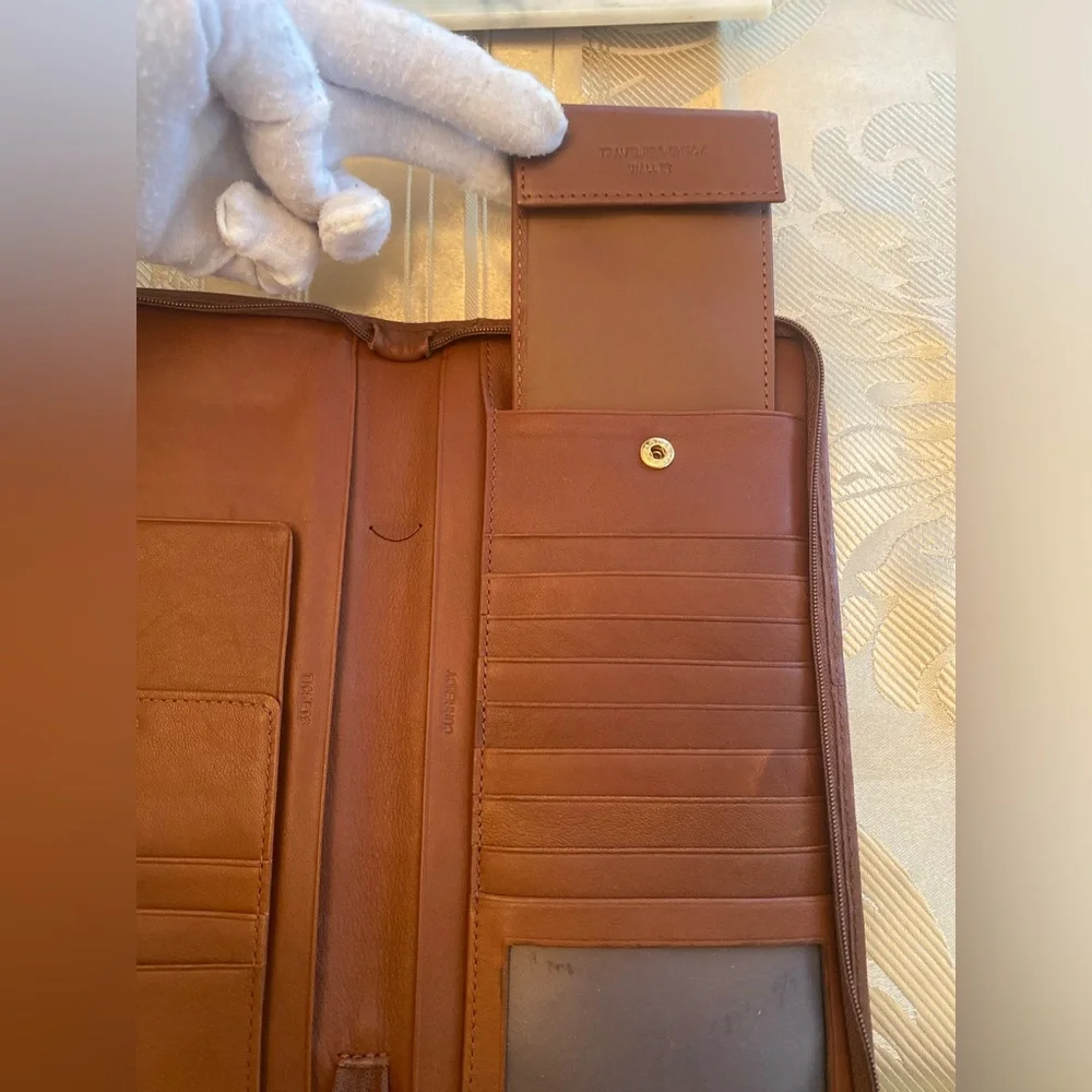 Brown leather travel wallet /documents case